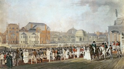 Brighton: Il vecchio padiglione e Steyne inciso da Charles Richards da English School